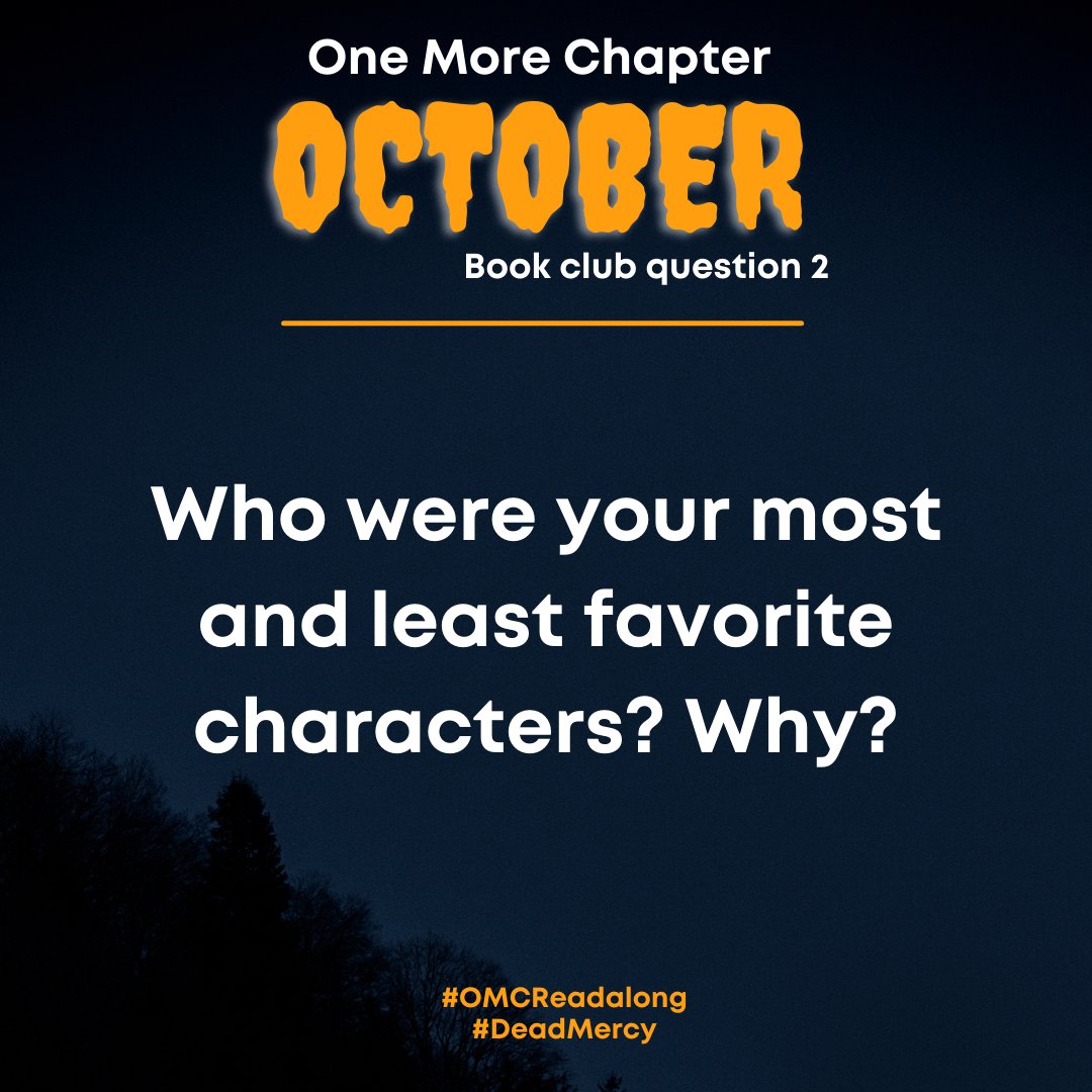 0neMoreChapter_'s tweet photo. Our second book club question for #DeadMercy readers is below. What's everyone thinking so far?
#omcreadalong #omcthrillathon https://t.co/S61FJdAOBU