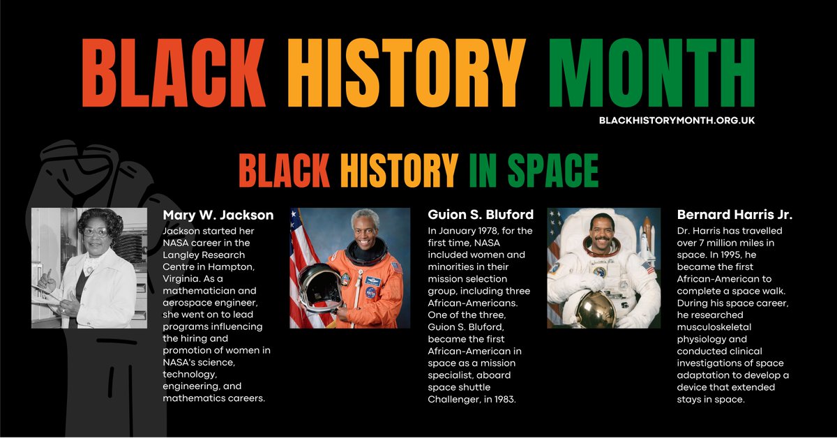 UKSEDS's tweet photo. 🚀Today, for #BlackHistoryMonth we want to highlight Black history in space and the achievements of these influential Black figures within the sector. 

🚀Want to know more? Have a look at our Black History Month Instagram Guide @ukseds for more of these stories! https://t.co/I4dQB7sBJz