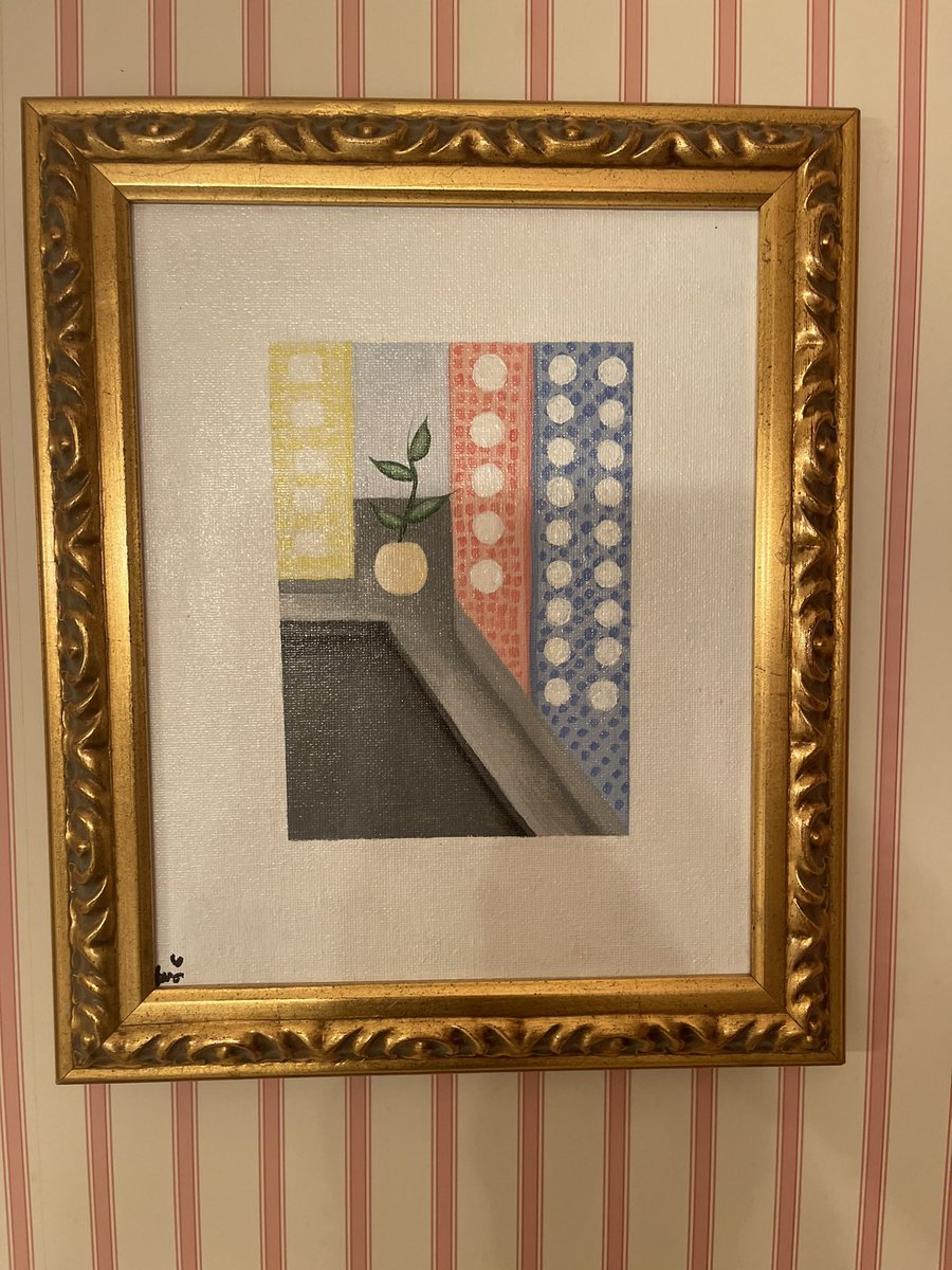 There it is hanging on the wall! My daughter Lillian’s first sold original painting! 🖌🎨Love the frame! <a href="/TheSusanIrby/">Susan Irby</a>