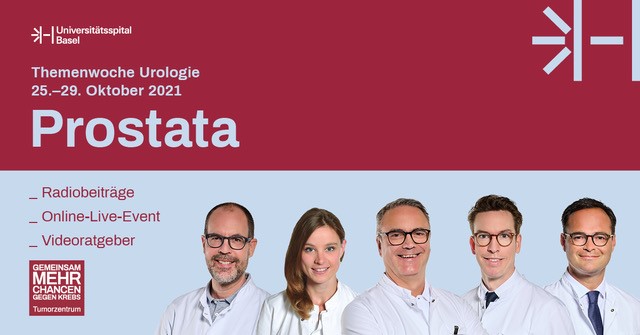 Vom 25. bis 29. Oktober 2021 können Sie sich täglich um 11.45 Uhr im <a href="/radiobasilisk/">Radio Basilisk</a> die Beiträge unserer Spezialistinnen und Spezialisten der Urologie zum Thema #Prostata anhören. Mehr Informationen finden Sie hier 👉: lnkd.in/d-7Y5uCZ