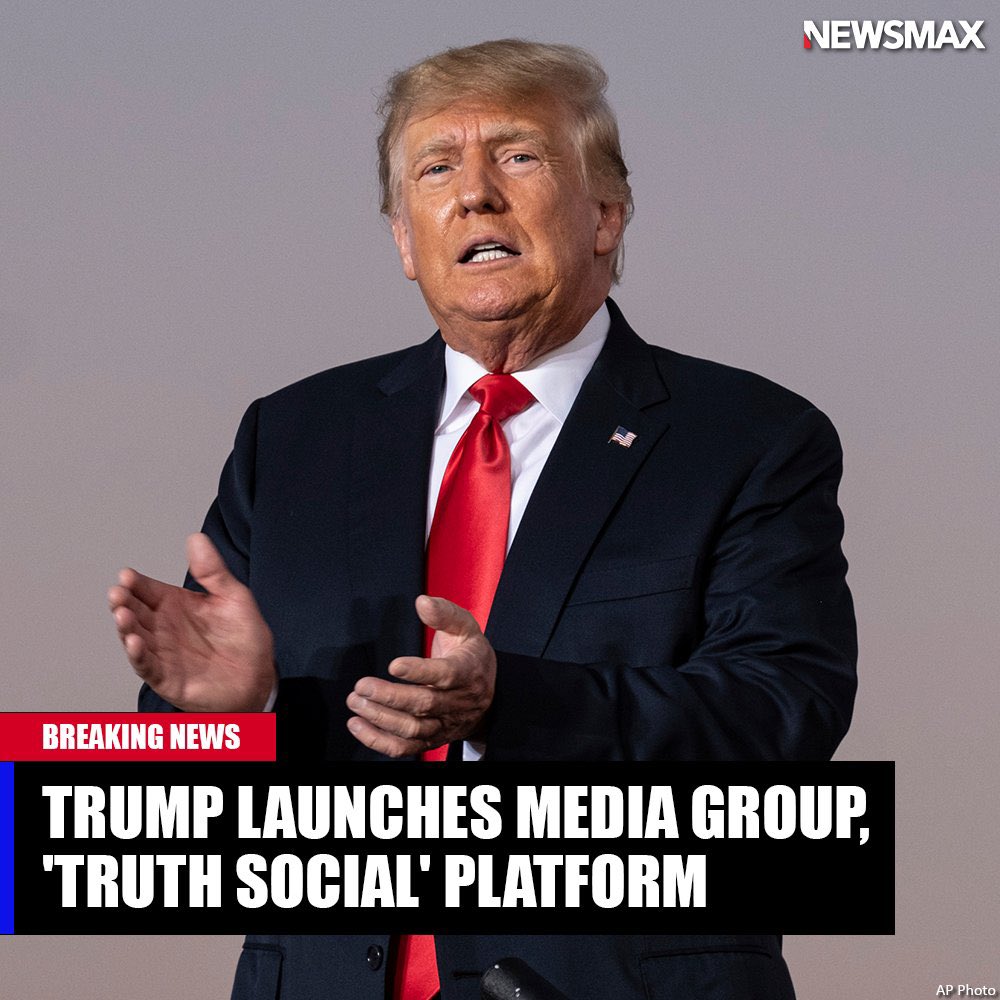 MediaImpactA's tweet photo. Former US President Donald Trump has launched his own social media https://t.co/bI0pb6IDhV by the Trump Media &amp; Technology Group. He promised to send the first "Truth" by early 2022. https://t.co/9sO4b1dhRQ