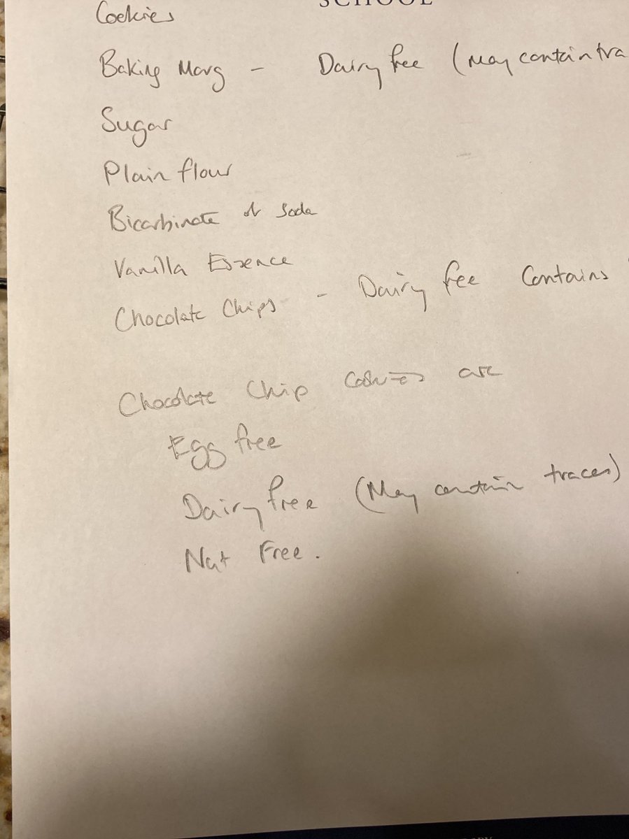 PTA Halloween cake sale preparation, Natasha’s Law list of ingredients ready too. #NatashasLaw <a href="/churchfieldsjs/">Churchfields Junior School</a>