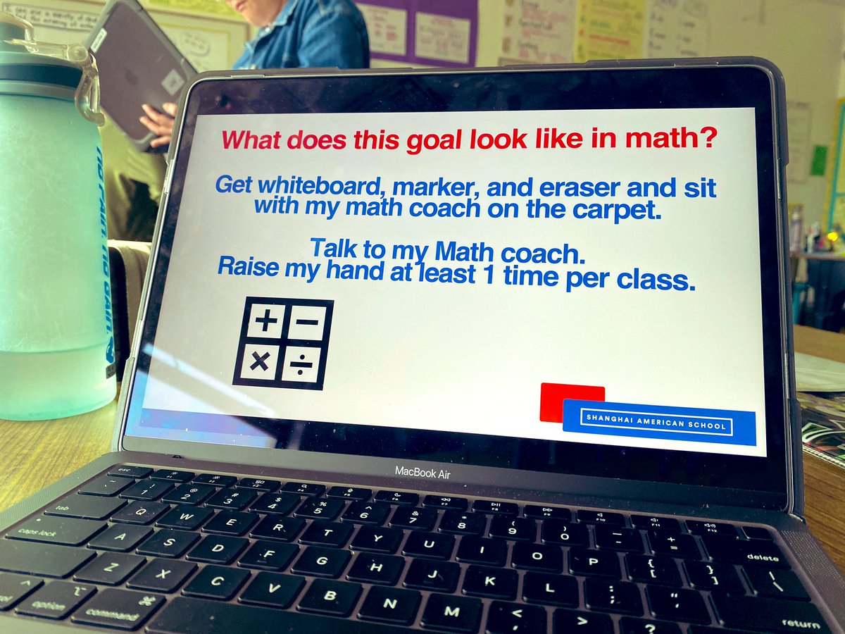serzinclioglu's tweet photo. Day 46: Today I spent the afternoon with #5thgrade as they prepare for Goal Setting Conferences. Our @SASchina #transfergoals are at the center of our Ss’ reflections. #pdesrocks @daveyneill @mikeramproject @MjHibbeln @BoninUSC https://t.co/0PX5MNzK7U