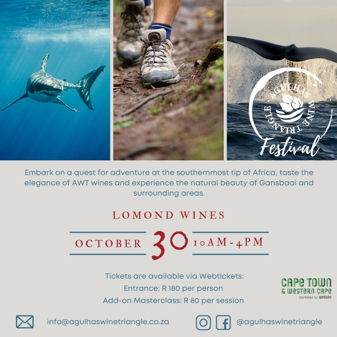 brucejackwines's tweet photo. Wine for Explorers, join us at the #AgulhasWineTriangleFestival on 30 October 2021 at Lomond Wines.  Tickets are on sale via Webtickets. Visit https://t.co/vAvL8y2sEh for more information. https://t.co/cLulbHvJP8