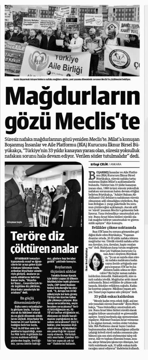 Süresiz nafaka mağdurlarının gözü yeniden Meclis’e çevrildi. 2 gün evli kalıp yıllarca nafaka ödeyen veya 30 yıldır ‘Nafaka Zulmü’ne mahkum olan vatandaşlar çözüm bekliyor. 

milatgazetesi.com/haber/nafaka-m…
