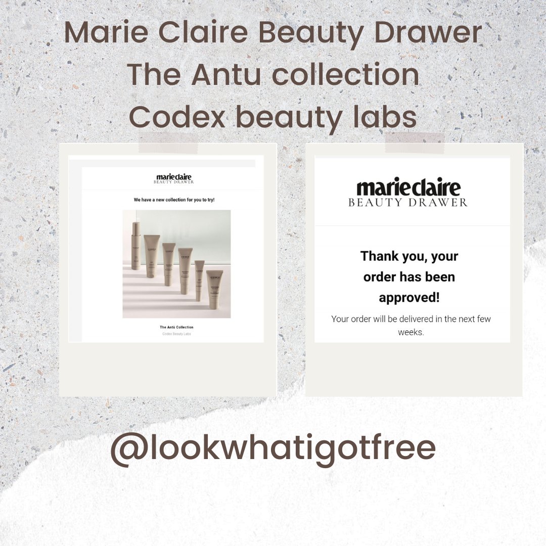 lwigotfree's tweet photo. I love getting emails from @marieclaire 💋🥰
Can't wait to try the Antu collection from @codexbeauty 😘
Repair. Restore. Refresh. #lookwhatigotfree #marieclairebeautydrawer #codexbeauty #theantucollection #skin #skincare #skincareproducts https://t.co/aIlz3Z4S92