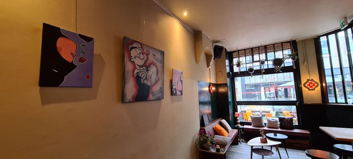 CafeDeOpstand's tweet photo. Met trots presenteren wij de eerste expositie in Café de Opstand. Tot en met 31 december kan je een selectie van de werken Lauwe Kunst komen bekijken in ons café. Kom je snel een keertje langs?
#cafedeopstand #deopstand #cafè #nijmegen #vanwelderenstraat #kunst #expositie https://t.co/YUu0e21S12