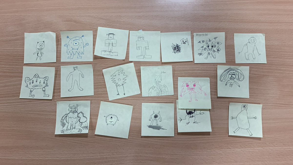 StMattEnglish's tweet photo. Mr Niven’s National 5 class drew some monsters in preparation of their studying of Agnes Owens’ The Lighthouse… I wonder if anybody got it right 🤔 https://t.co/DIfu6n9R9i
