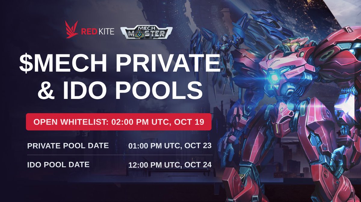 redkitepad's tweet photo. ⏳Time is almost up, register for @MechMaster_IO $MECH private pool whitelist fast!

Don't know how to do it yet? Check here for guideline👇👇
https://t.co/z8gbW3BFdH https://t.co/fjFk3ZSCVp