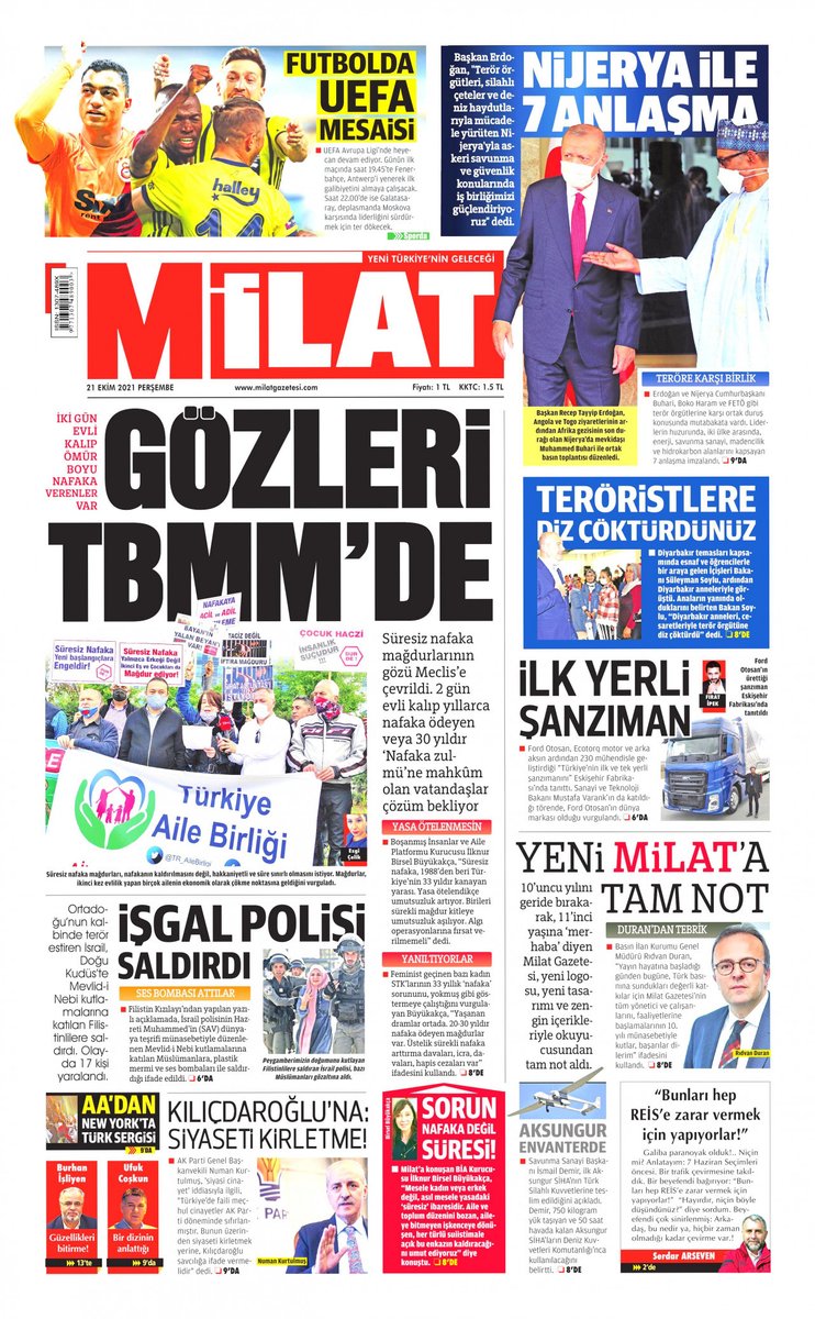 İki gün evli kalıp ömür boyu çekiyorlar!

Milat Gazetesi'nin bugünkü manşetinde #SüresizNafaka mağdurları var. #Persembe