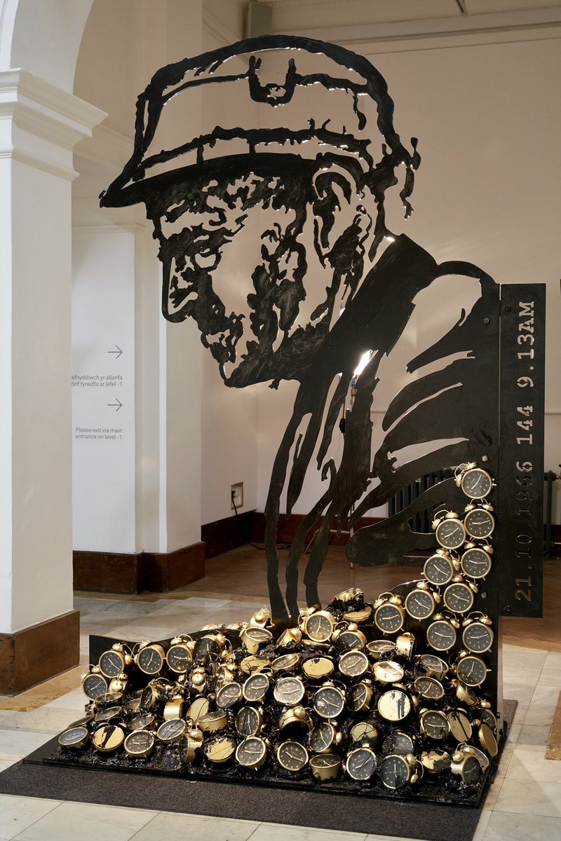 #Aberfan, 55 years on. 🖤

21.10.1966 144 9.13AM, concrete &amp; steel. It contains 144 clocks – the number of adults &amp; children who died when a colliery spoil tip collapsed into homes &amp; Pantglas Junior School. Clocks are set to 9.13am - the time of the disaster on October 21, 1966.