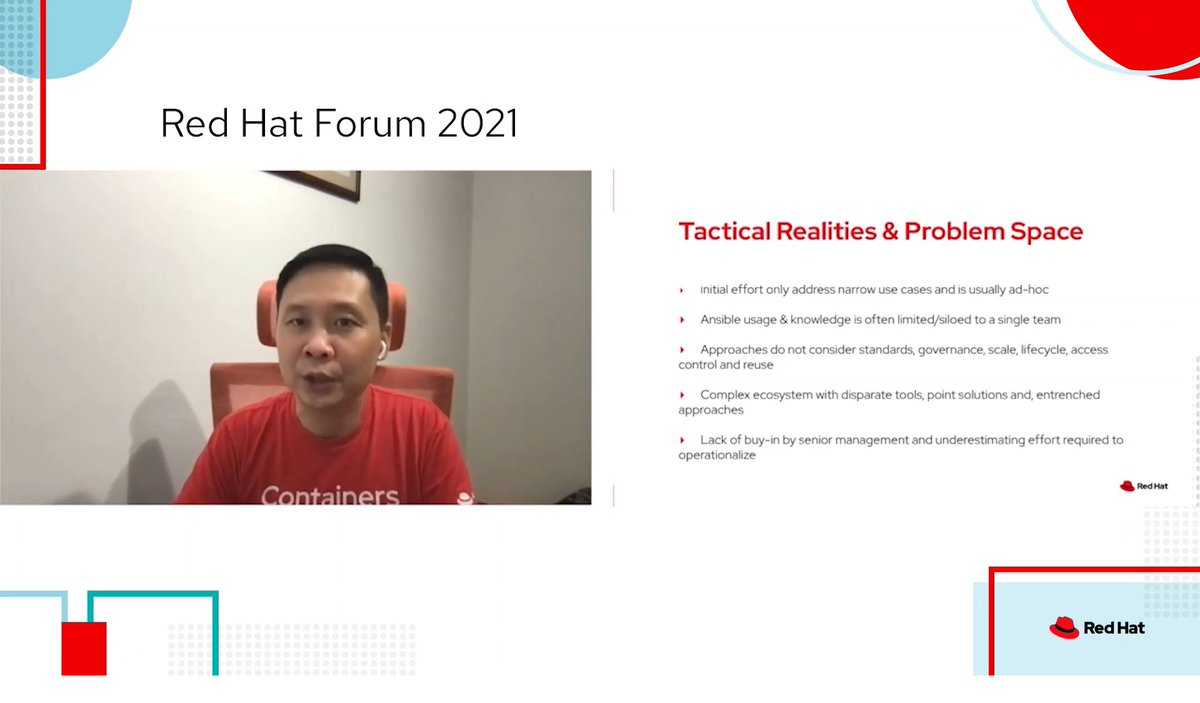 drraghavendra91's tweet photo. Many large-scale enterprises have begun to adopt Red Hat Ansible Automation Platform at some level. In some cases, the usage is ad hoc at the lab level. In others, Ansible automation has been institutionalized across the whole IT ecosystem @RedHatForum #REDHATFORUM #RHF2021 photo https://t.co/XkCiYlsYvN