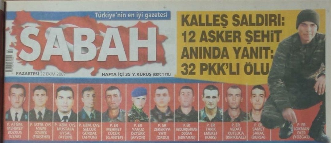 21 Ekim 2007... 28 saat süren çatışmada, can verdiler, bayrak vermediler. Dağlıca şehitlerimizi saygı, rahmet ve minnetle anıyorum. Ruhları şad mekanları cennet olsun.