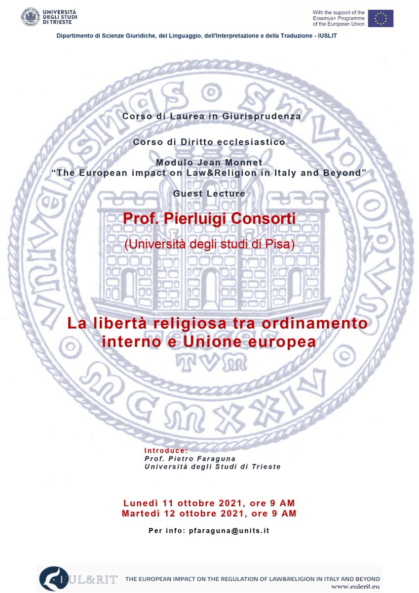 jean_eul's tweet photo. Our first Jean Monnet guest lectures took place at @UniTrieste: @PConsorti inaugurated the 2021/2022 seminars last week https://t.co/97FOjC4BPg