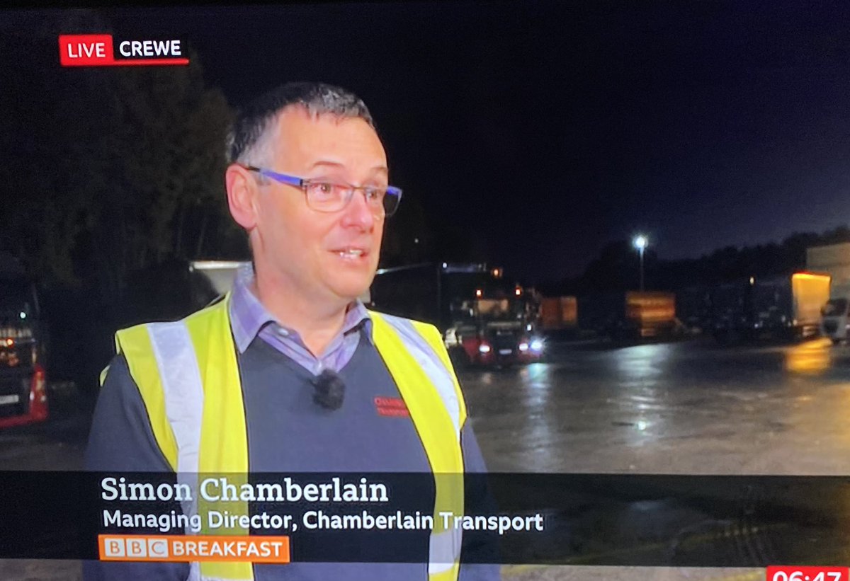 Simon Chamberlain <a href="/ChamberlainTra3/">Chamberlain Transport</a> MD talks #cabotage to <a href="/BBCBreakfast/">BBC Breakfast</a>. Firms will lose work by being undercut by foreign trucks using cheaper fuel. How can they recruit drivers if the work isn’t there? This short term measure will inevitably undermine the long term plan.