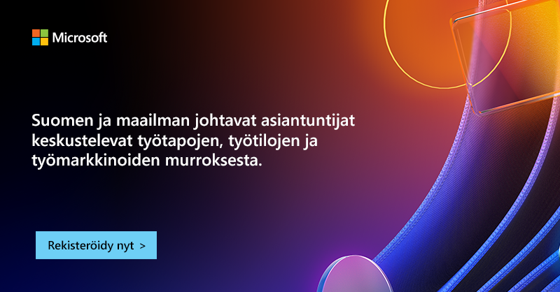 Microsoft Envision Suomi: Hybridityön paradoksi -päättäjätapahtuma 9.11 katsoo pitkälle työnteon tulevaisuuteen ja tähän hetkeen infrastruktuurin,  teknologian ja hybridityön näkökulmasta.🌠 

