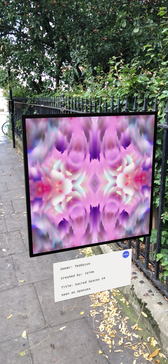 Made with AI, displayed in London in #AR. But you can hang it anywhere! 'Sacred Spaces #4' by <a href="/jaimederringer/">Jaime Derringer</a> #NFTartist b-sceneapp.com/assets/opensea…