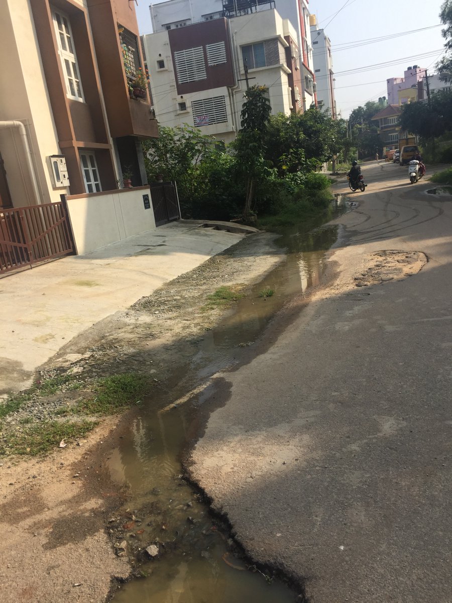 Shivankq's tweet photo. @msrbommanahalli Sir these pictures show the repetitive issue of drainage overflow in-front my house .The BWSSB workers came &amp; said they cant do anything since the road is tarred and they cant find the manholes.I request you help .Ward:191. https://t.co/iXh1VLfXwW