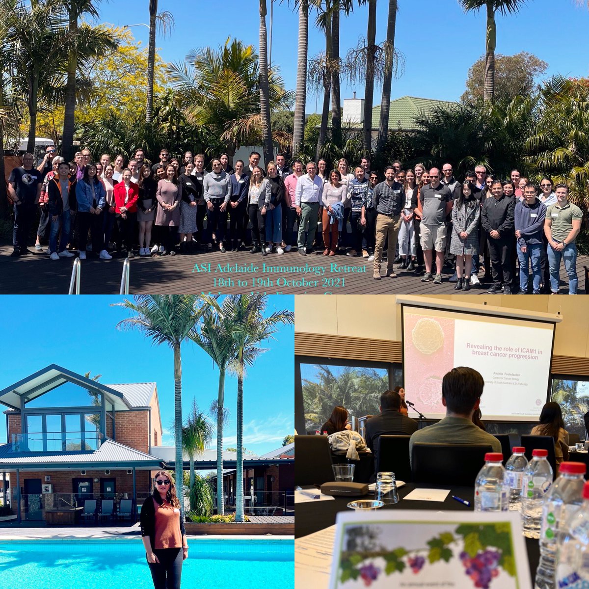 Anahita Fouladzadeh (@ana_fouladzadeh) on Twitter photo Such a great opportunity to present my PhD work, learn and connect with the some of incredible attendees at the AIR-16 over the past 2 days.
Cheers <a href="/ASImmunology/">Australian and New Zealand Society for Immunology</a> for organising a wonderful event in the beautiful Mclaren vale. Such a great opportunity to present my PhD work, learn and connect with the some of incredible attendees at the AIR-16 over the past 2 days.
Cheers <a href="/ASImmunology/">Australian and New Zealand Society for Immunology</a> for organising a wonderful event in the beautiful Mclaren vale.