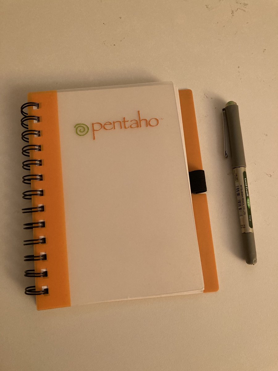 e_arias's tweet photo. Nice to find some #pentaho notebooks from glorious old days of partners https://t.co/VeBQegz5T3