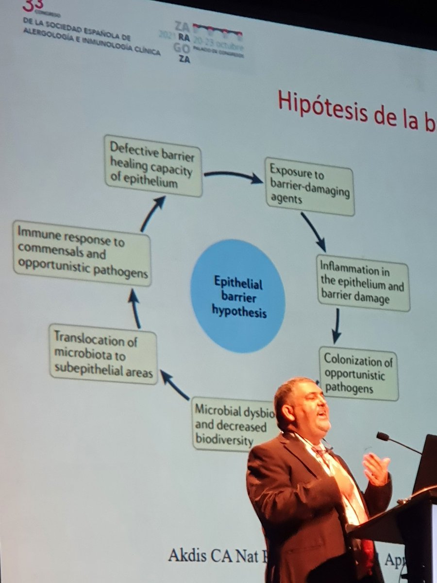 CAJMIR_SEAIC's tweet photo. Hipótesis de la barrera epitelial dañada, Dr. Moisés Labrador 💥📚 #SEAIC2021 @SEAIC_Alergia @alergonorte https://t.co/nzn0Z3rgV4