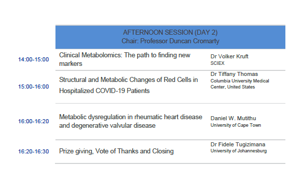 You are invited to join the MSA symposium happening now: Zoom Meeting ID: 915 8348 2299
See Today presentation line up👇

#METABOLOMICS #METABOLOMICSSOUTHAFRICA