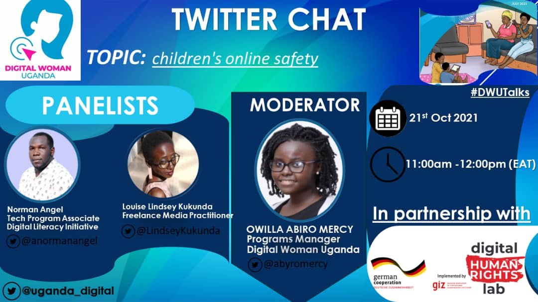 anormanangel's tweet photo. Join us at the top of the hour for a Tweet Chat as we discuss Children's Online Saftey
#DWUTalks @uganda_digital @DliDigital @dhrlab @PollicyOrg @HerEmpireUganda @DefendDefenders @encryptUg @defprotection @ISOCUg https://t.co/yPmmpj6g1E