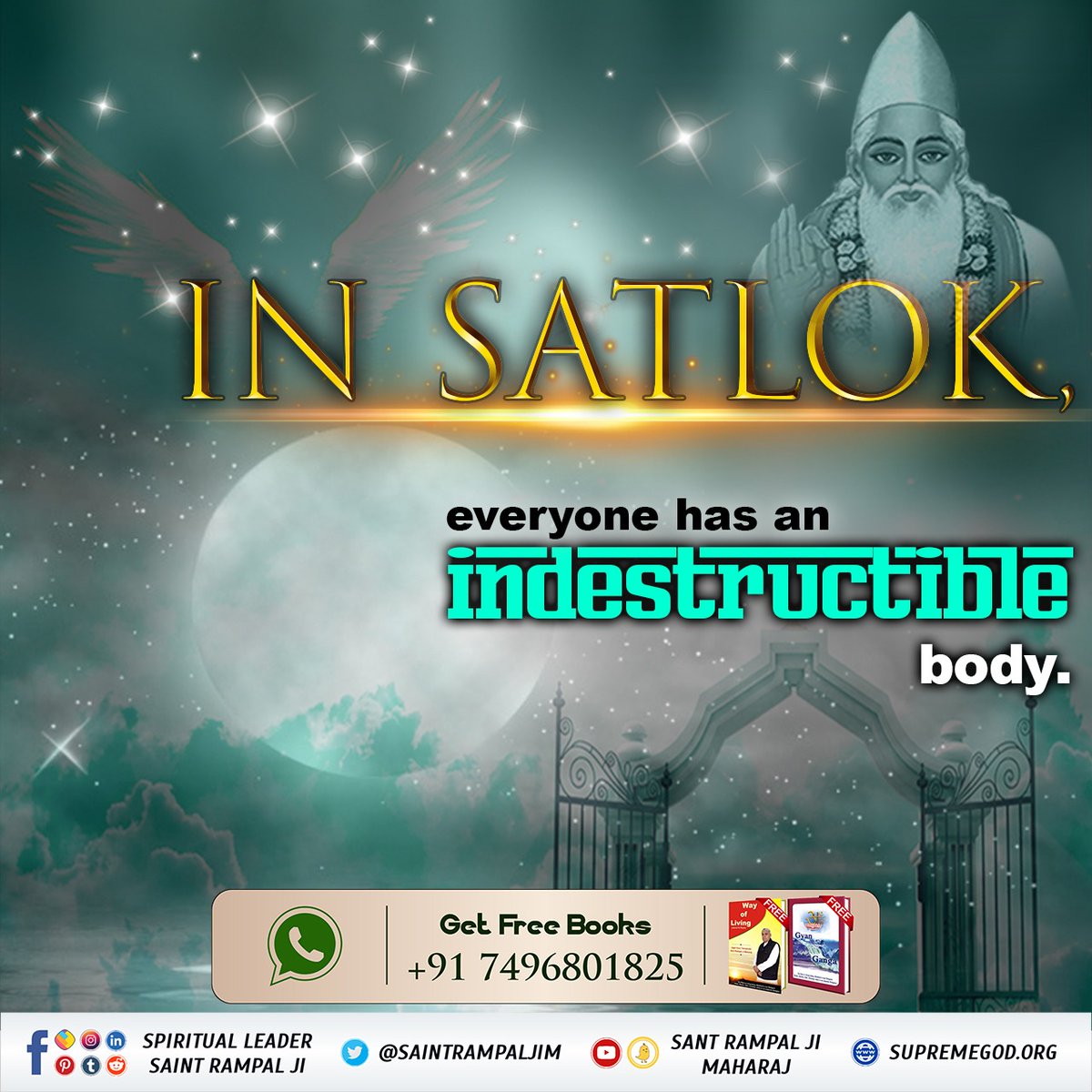 _its_tannu_'s tweet photo. 👉In Satlok🕍(eternal dwelling place of all souls), everyone(men👨 and women👱‍♀) has an indestructible body.
- Sant Rampal Ji Maharaj
#GodMorningFriday 
👇
 https://t.co/f3vtMlUM8c
