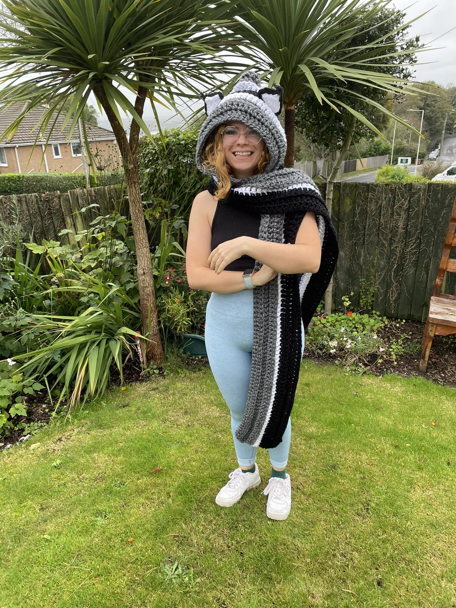 Woohoo just completed this scoodie (scarf with a hood) and totally love it. I can see me making more of these in the future. So cuddly and warm. #crochet #scoodie #winter #warm #cute #keepingwarm