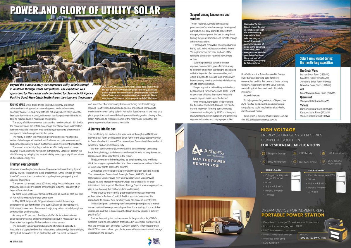 oliviasmith's tweet photo. Earlier this year @Pos_Good embarked on a #photographic expedition touring #solar farms powering #Australia's #cleanenergy transition, for our client @NEXTracker supported by @SmartEnergyCncl &amp; ambassador @AnikaMolesworth. The results were spectacular! https://t.co/YE72T83LSW