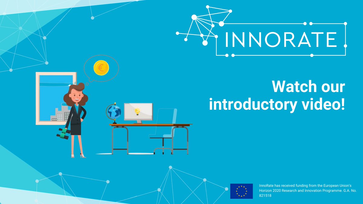 🔎 Still wondering what InnoRate is all about?

InnoRate is a #H2020 project aiming to help tech-driven #SMEs showcase their potential and access financial solutions necessary to scale and grow 📈 

📽️ Our video explains it all: cutt.ly/jE7wwe9