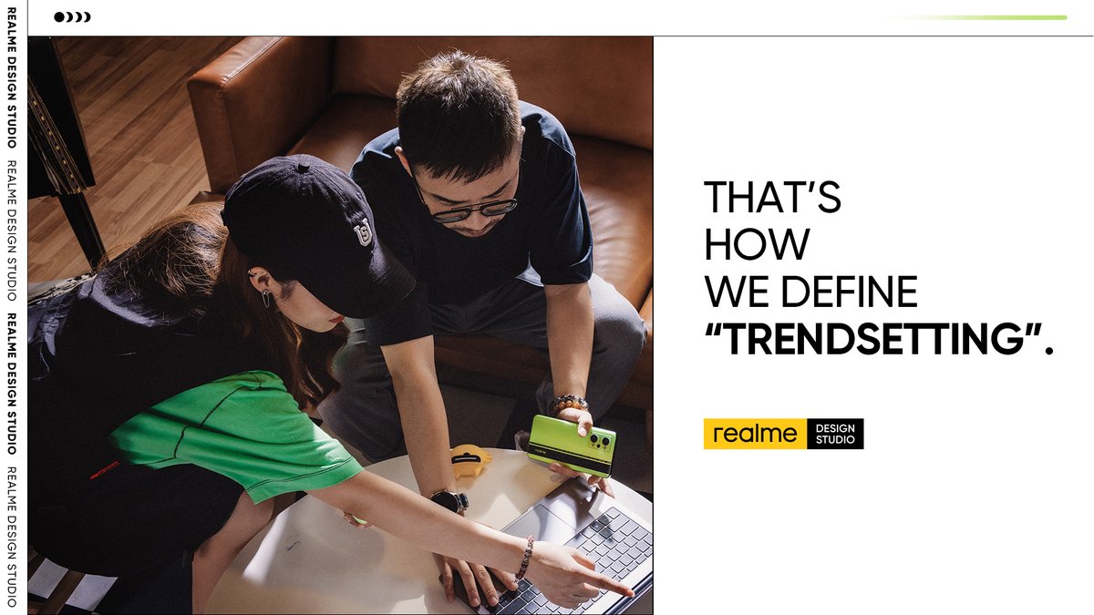 realmeglobal's tweet photo. With more than 40 promising designers, #realmeDesignStudio was established for providing advanced product design to Gen Z. To enable a trendsetting #realme tech life. https://t.co/6inQo4mRCf