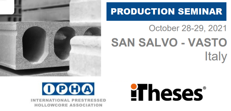 iTheses's tweet photo. Ciao! Next week, you can find us at the IPHA PRODUCTION SEMINAR 2021 in San Salvo, Italy! This event will present an excellent opportunity for hollowcore production staff to discuss issues regarding safe, timely and high-quality production. https://t.co/8BcM7BxVmB