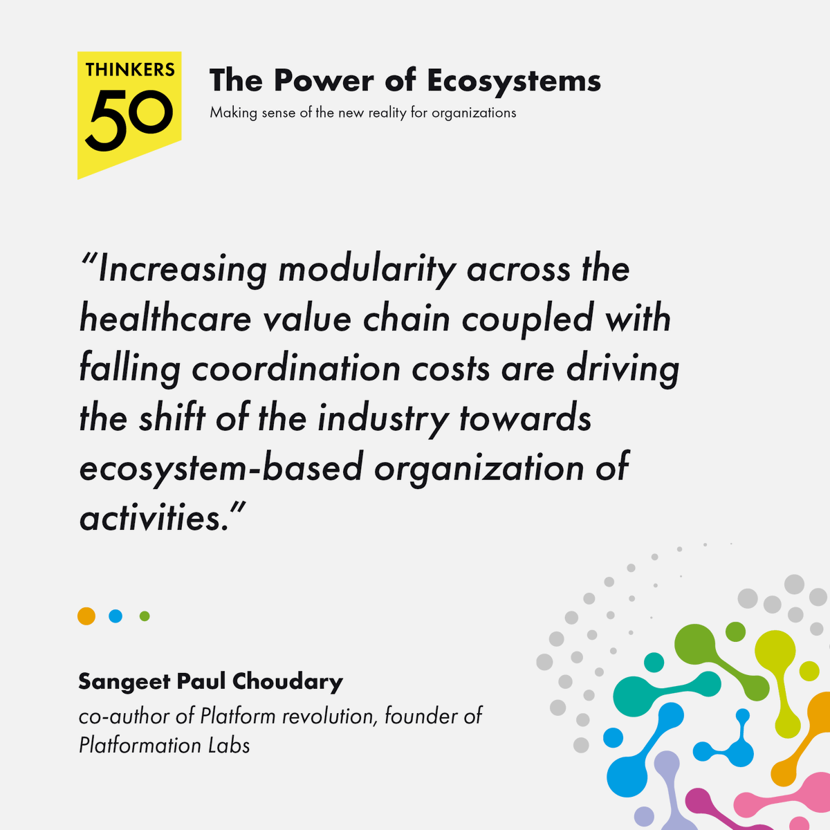 Biz_Ecosystem's tweet photo. Check out a quote from @sanguit's chapter titled 'Covid-19 and the rise of platform ecosystems in healthcare' from our brand new ebook -- 'The Power of Ecosystems'.

Visit https://t.co/12ROeuDjMf to get your free copy! 

@thinkers50 @europe_me @RendanheyiC @HmiAsia @ChinaHmi https://t.co/zt73pEAOKl