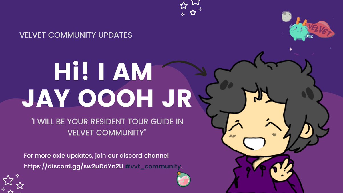 vvt_community's tweet photo. —Meet Jay oooh jr."your resident tour guide in velvet community". https://t.co/czPnmgqwt0