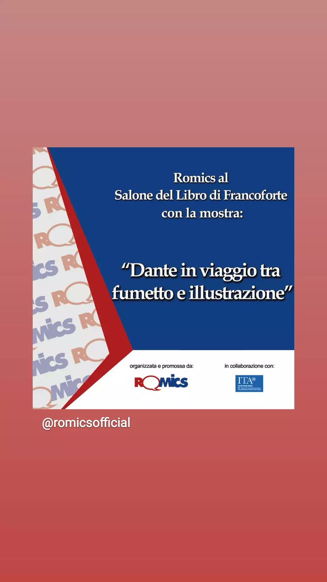 Siamo davvero felici di presentarvi questa mostra dedicata all'arte italiana alla Fiera del libro di Francoforte. Felice e onorata di aver potuto curare la Mostra.
romics.it/it/content/rom…