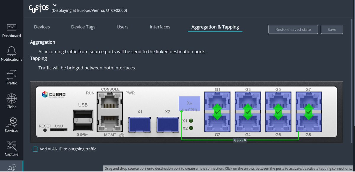 CubroNV's tweet image. #Custos UI enhancement. #Omnia is now integrated within GUI which makes it possible to manage the packet broker features directly within Custos UI. It is also possible to see the traffic directly coming to Omnia and if it is configured correctly. #networkmonitoringsoftware