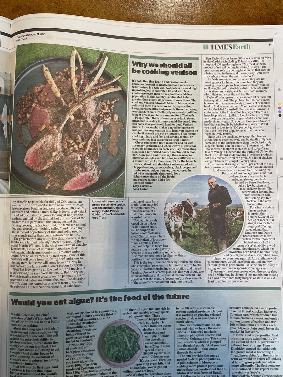 The great meat debate in today’s Times makes case for eating meat from regenerative farming systems. Farmer: ‘My meat is the by-product of my soil getting healthier’