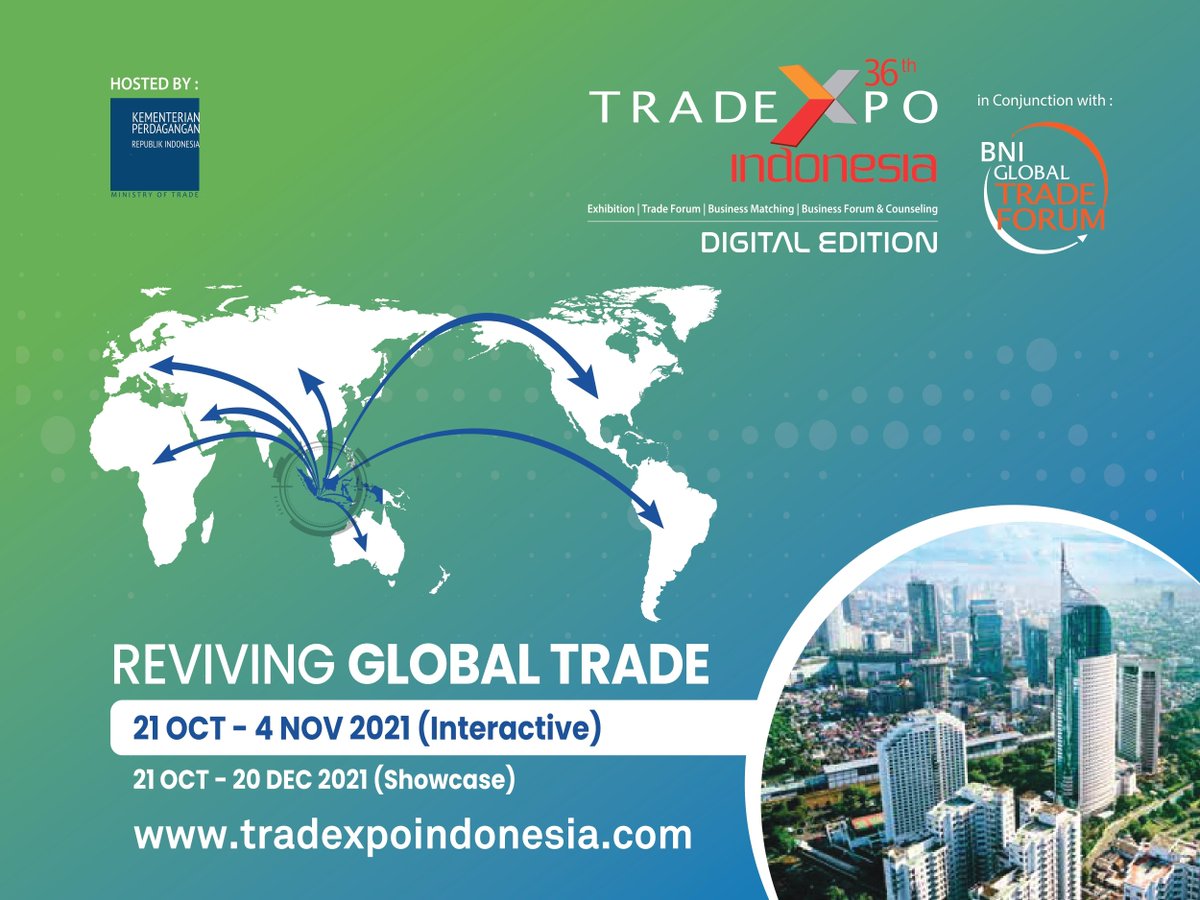 ItpcJeddah's tweet photo. Trade Expo Indonesia 36th Digital Edition has just started. Be part of it.

Click here:
https://t.co/glDZAtEZhY

#Business #trade #tradeexpo #KSA #Indonesia https://t.co/W3lUPOqYZz