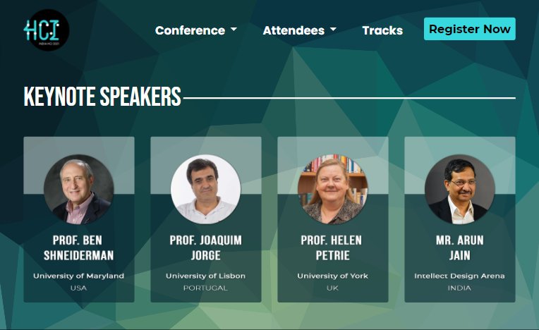 MumbaiSigchi's tweet photo. Fantastic lineup of keynote speakers at @IndiaHCI_ 2021! https://t.co/8hLoFYitWB