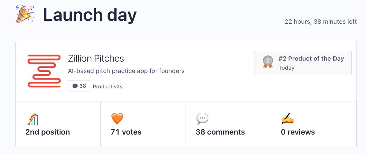 umut_sonmez's tweet photo. We are 2nd product now! Keep upvoting! @zillionpitch @mrozansonmez @HalilBurak @yucelfaruksahan https://t.co/f6hhQ60H7Z https://t.co/ykB4J4JL7X