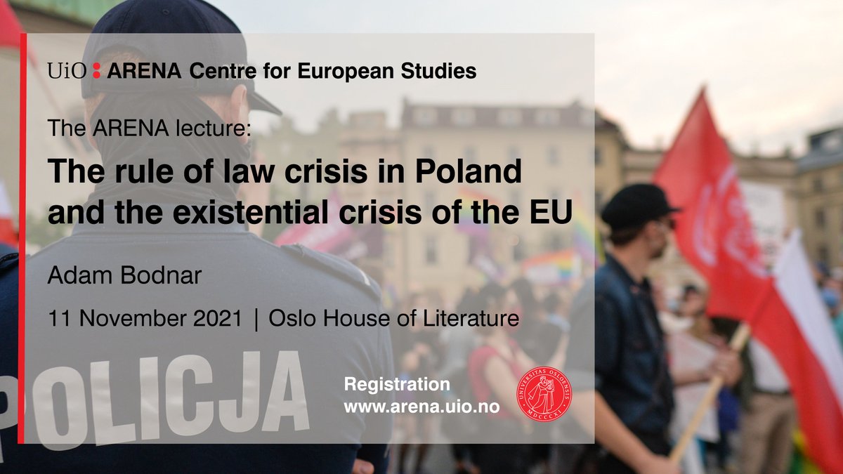 arena_uio's tweet photo. What can the EU do when a member state so openly defies basic European values? @Adbodnar, former Polish Ombudsman for Citizen Rights will discuss the rule of law crisis in Poland at the ARENA lecture
📅11 November, 18:00 
📍House of Literature

Register: https://t.co/xs3oJooKWD https://t.co/8M5Z8FqK0d