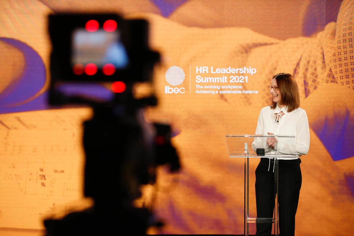 ibec_irl's tweet photo. To kick off the summit, Ibec's director of Employer Relations, @e_maeve Maeve McElwee, presents Ibec's HR Update 2021 on the evolving world of work and HR trends #IbecHR https://t.co/aNHKZqFAk1