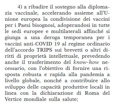 MasloMisha's tweet photo. La risoluzione di magg. a @Montecitorio (ieri) re le comunicazioni di #Draghi in vista dell'#EuCo di oggi e domani. Supporto al #TripsWaiver e al #KnowHowTransfer 👇 Menzioni speciali a chi ha sottolineato l'insufficienza di #Covax: @FrancescoBerti_ @DanielaRuffino2 e @PetrisDe https://t.co/D5ysLm37Vt