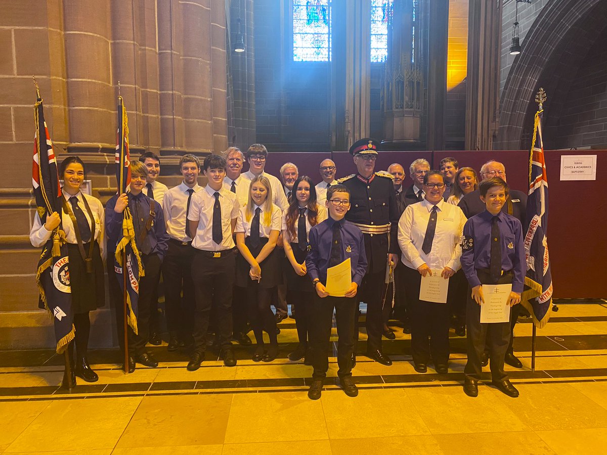 Some members of Liverpool Battalion with the Lord Lieutenant of Merseyside, Mr. Mark Blundell on Sunday, representing us at the Judge’s Service at <a href="/LivCathedral/">Liverpool Cathedral</a>. A brilliant morning involving being part of the Guard of Honour.