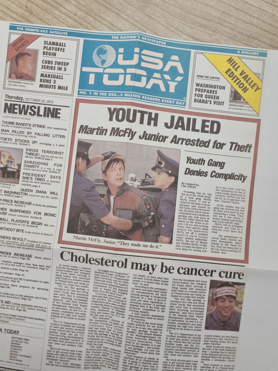 Don't mind us, just having a read of the newspaper... 👀

#BackToTheFutureDay