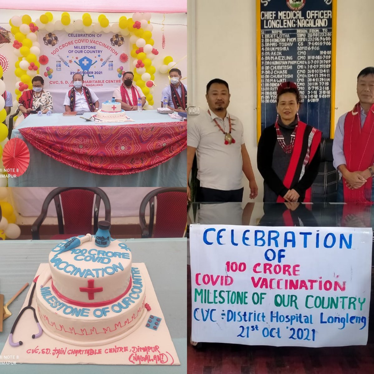 NagalandNhm's tweet photo. Nagaland along with the rest of the country celebrates 100 crore COVID-19  Vaccination milestone 21/10/21
#VaccineCentury #Unite2FightCorona #LargestVaccinationDrive https://t.co/as4rvO392P