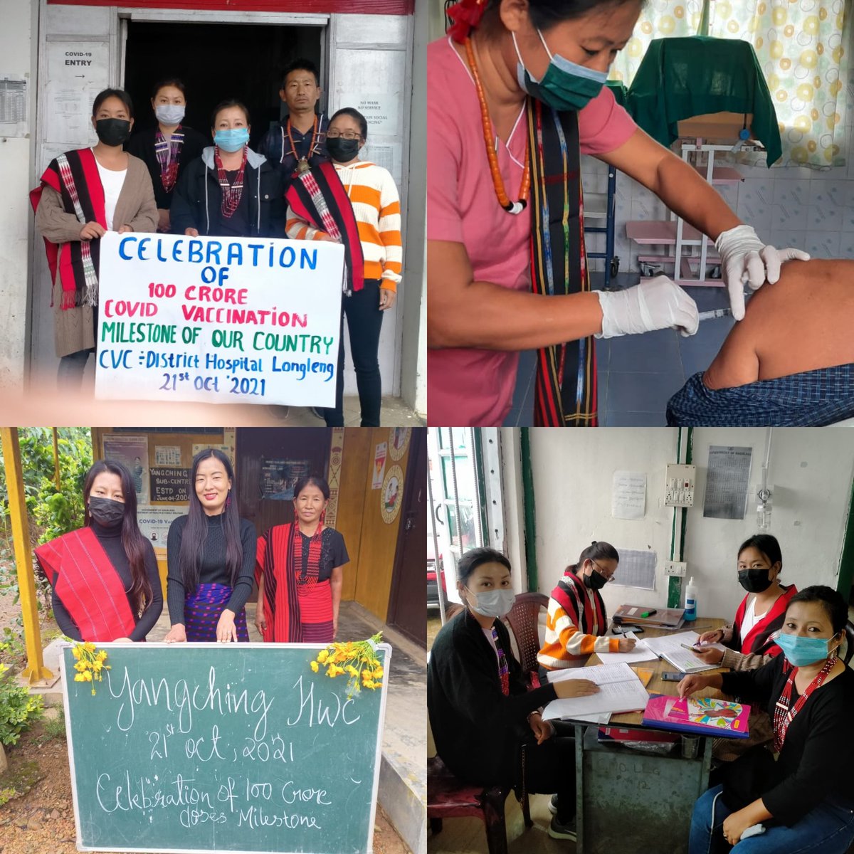 NagalandNhm's tweet photo. Nagaland along with the rest of the country celebrates 100 crore COVID-19  Vaccination milestone 21/10/21
#VaccineCentury #Unite2FightCorona #LargestVaccinationDrive https://t.co/as4rvO392P