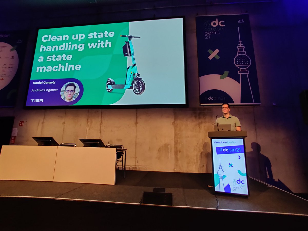 stewemetal's tweet photo. Hands up for @GregDniels explaining our ride state management in the @tierscooters app!
#dcbln21 https://t.co/eOjZOFxGm4