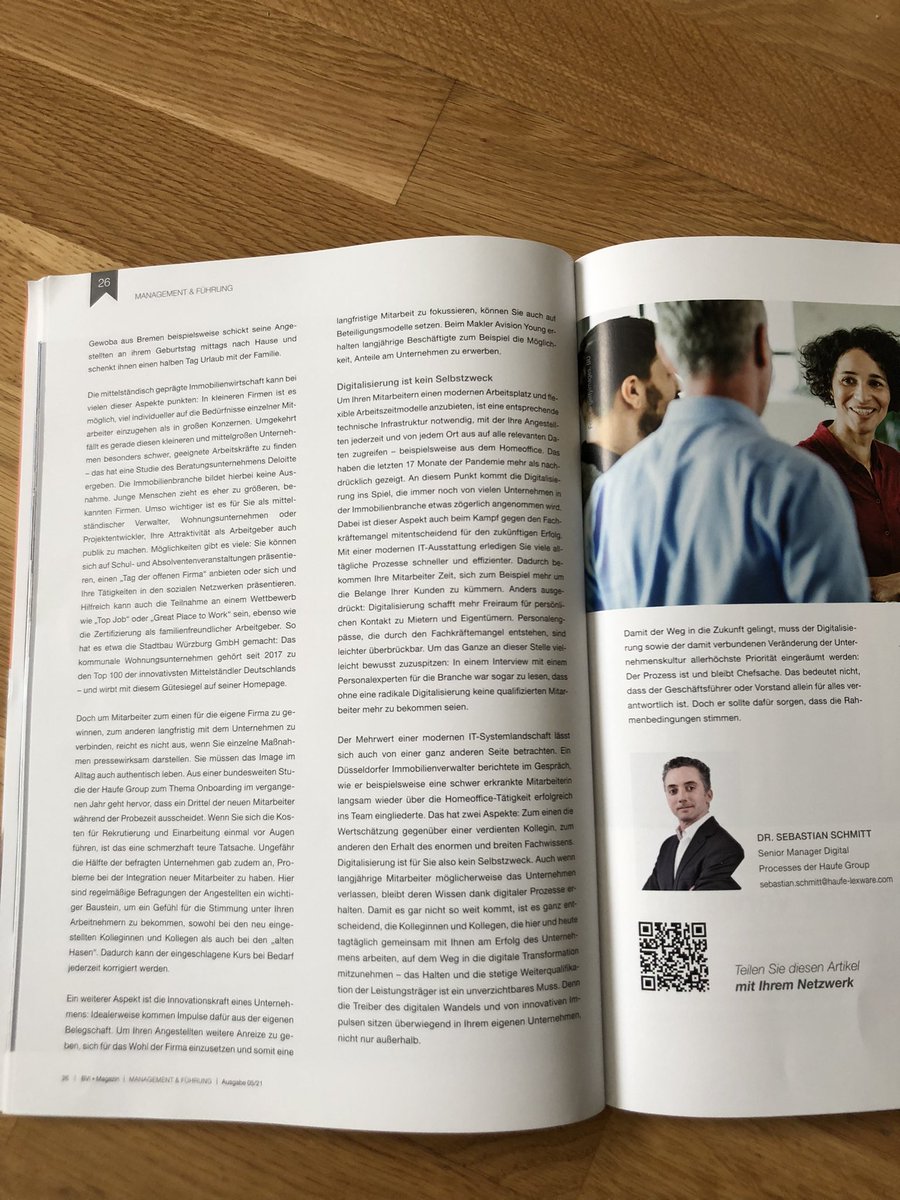 Danke an den <a href="/BVI_verwalter/">BVI</a>, dass ich für <a href="/haufe/">Haufe</a> im aktuellen Magazin einen Beitrag zum #Fachkräftemangel in der #Immobilienverwaltung und den Chancen der #Digitalisierung schreiben durfte.👍🏻
<a href="/haufeimmobilien/">haufeimmobilien</a> @DW_aktuell